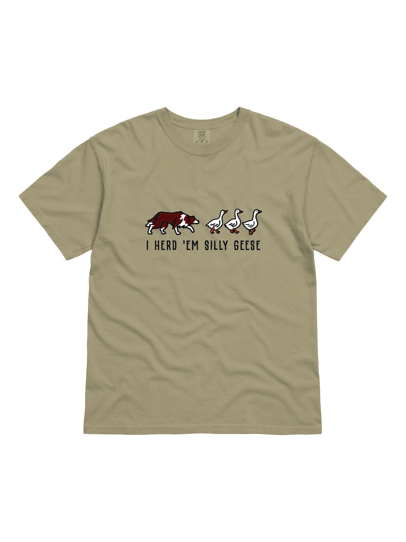 I Herd 'Em Silly Geese T-Shirt(Embroidered) of a Border Collie(Red) product image (4)