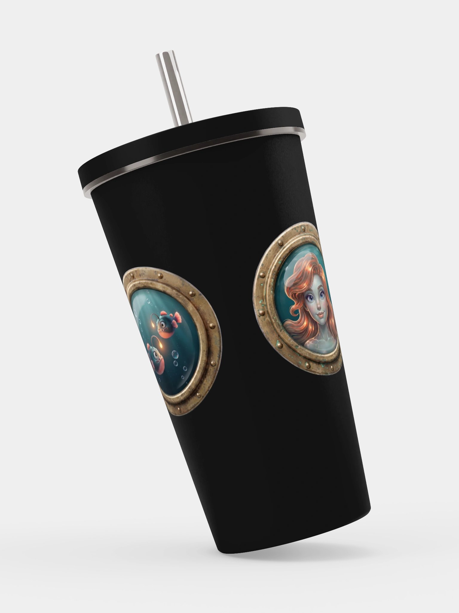 Handled porthole straw tumbler product image (2)