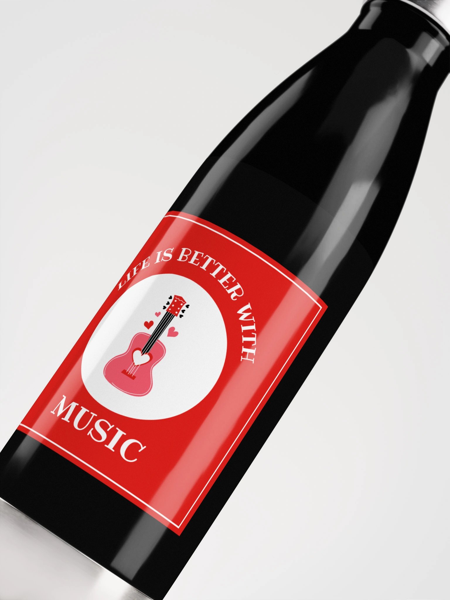 LIFE IS BETTER with MUSIC Stainless Steel Water Bottle product image (5)