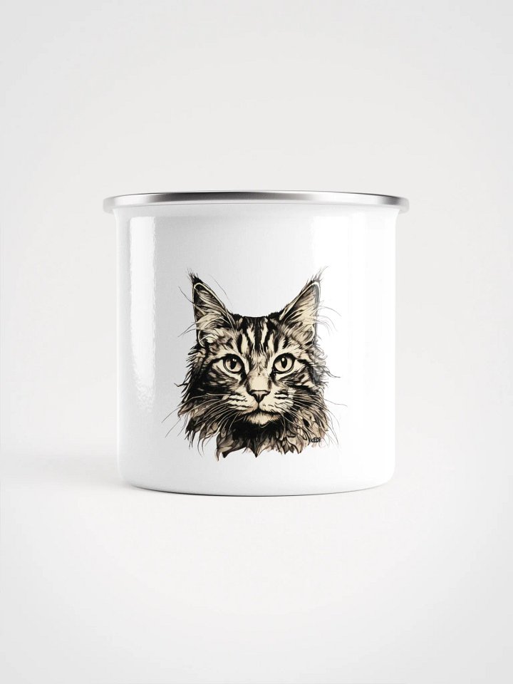 Striped Whiskers Enamel Mug product image (1)