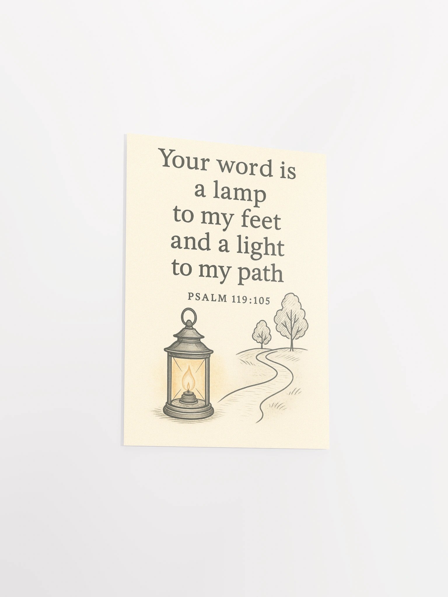 Psalm 119:105 Christian Poster – Your Word Is a Lamp to My Feet and a Light to My Path Wall Art product image (3)