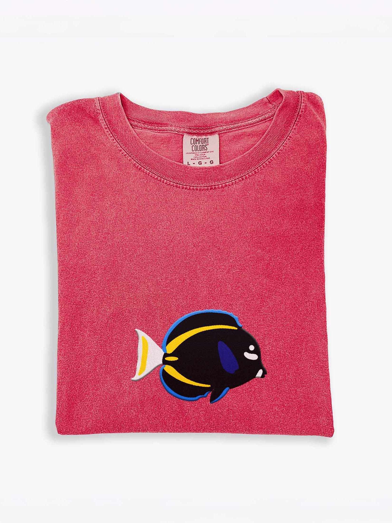 Whitecheek Surgeonfish Embroidered Shirt | Reef Aquarium Fish Embroidery Tee | Saltwater Marine Fish Apparel product image (1)