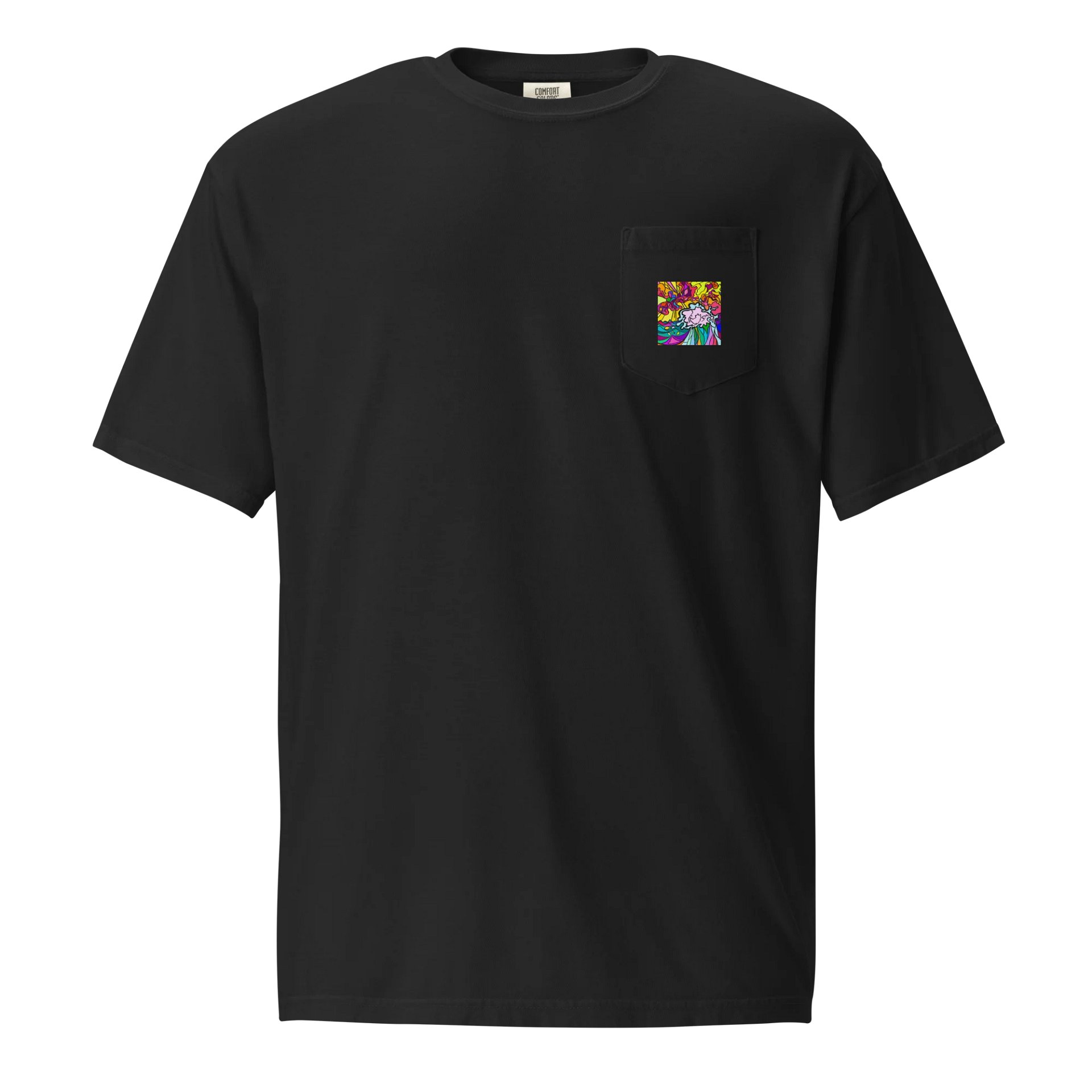 Psychedelic Swirls Unisex Pocket Tee - Wave at Sunset product image (2)