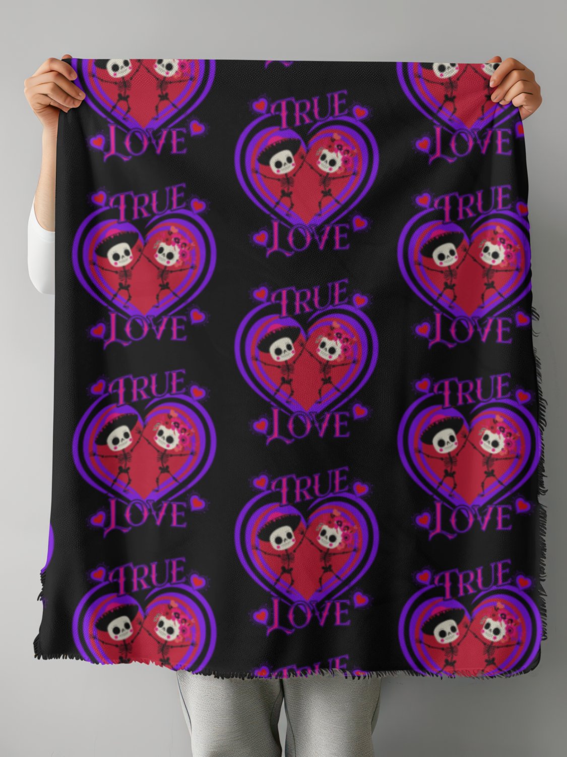 True Love Cute Skull Couple Blanket product image (1)