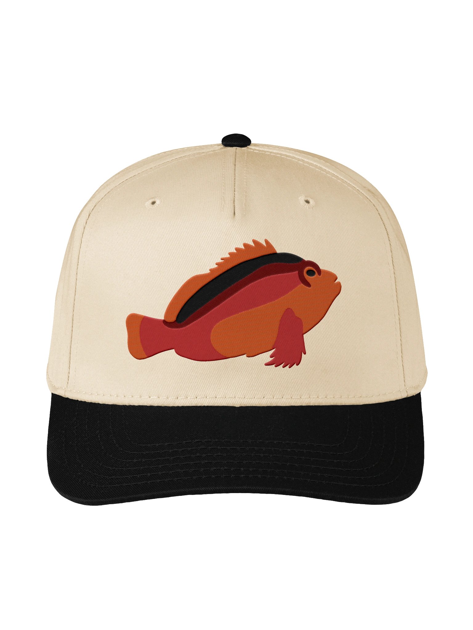 Flame Hawkfish Embroidered Mid-Profile Baseball Cap | Saltwater Reef Fish Hat product image (5)