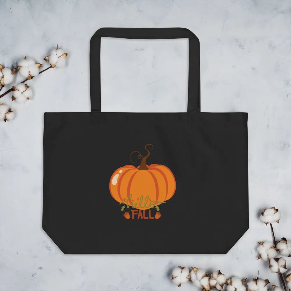 Hello Fall Twill Tote-Black product image (7)