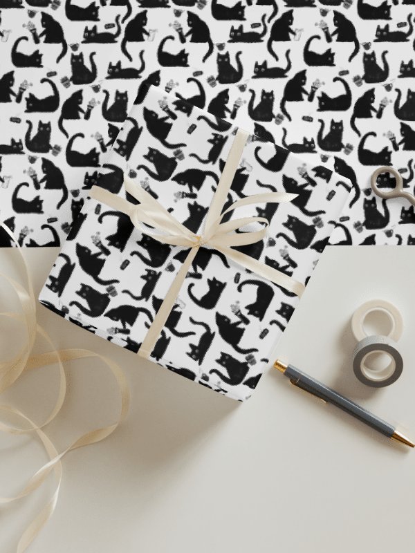 Bad Cats Knocking Stuff Over Wrapping Paper, 3 Pack product image (1)