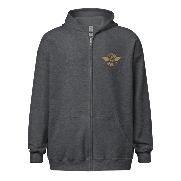 Left Seat Culture Zip Hoodie - Grey / Gold product image (1)