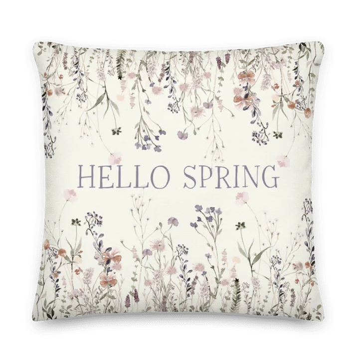 HELLO SPRING & Wildflowers Pillow in three sizes - Premium Pillow - Frühlingskissen mit Blumendruck product image (1)