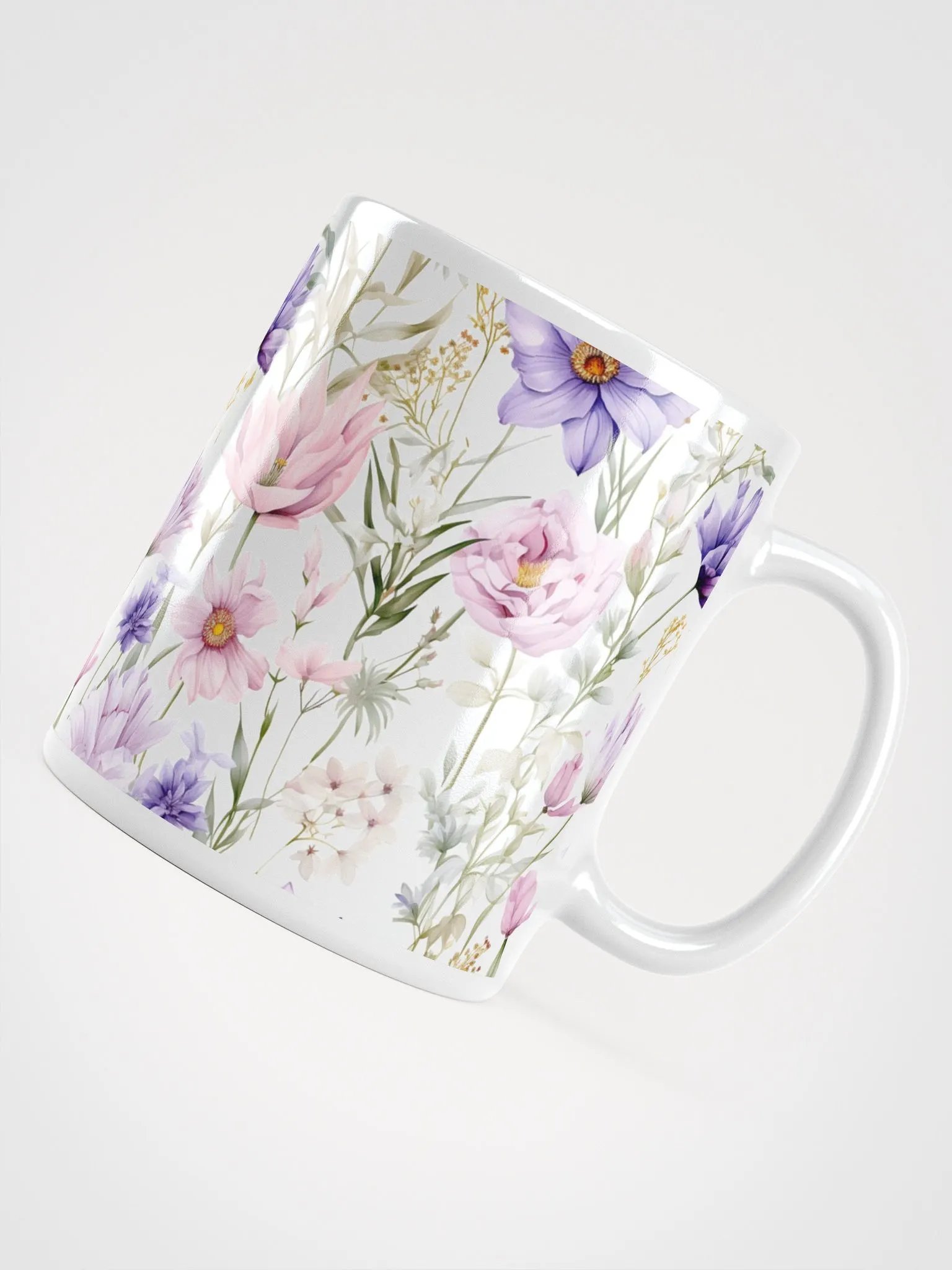 Floral Serenity White Glossy Mug product image (12)