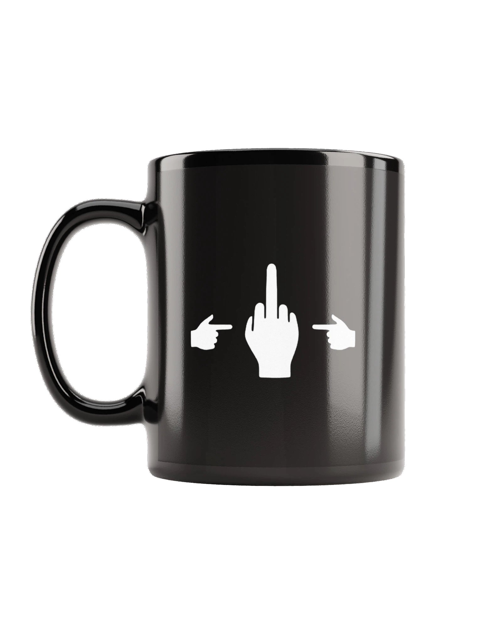 No ShopCo Middle Finger Black Mug - White Artwork product image (7)