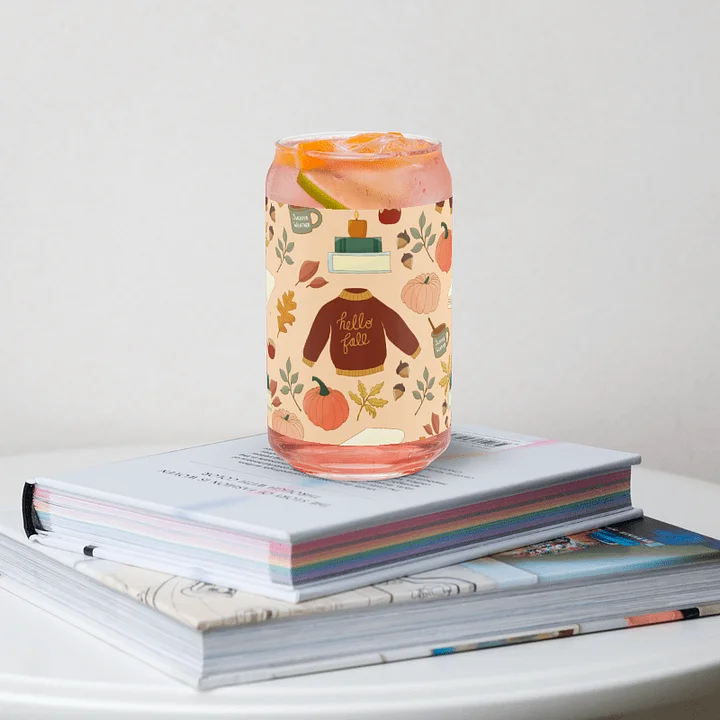 Cozy Fall Pattern Glass Tumbler product image (1)