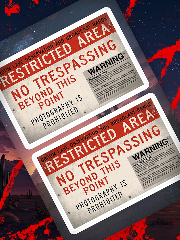 Groom Lake Restricted Area Stickers product image (1)