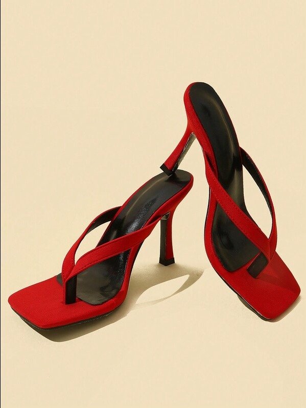 ADLEST Women's Classic Minimalist Striped Thong High Heel Sandals,Spring Summer Outfits product image (2)