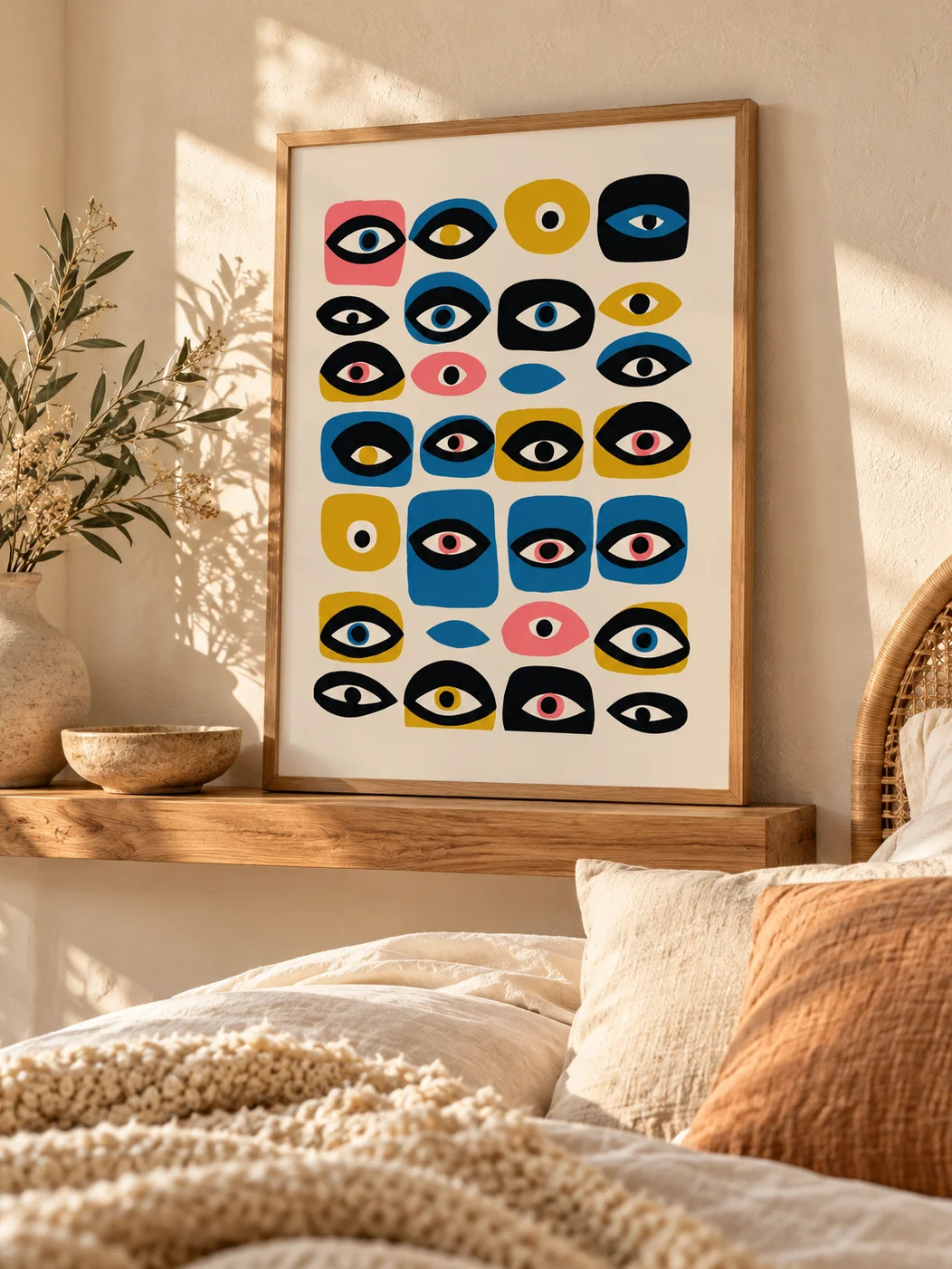 Abstract Eye Wall Art Mid Century Modern Geometric Poster Colorful Retro Printable Download Eclectic Bauhaus Decor product image (1)