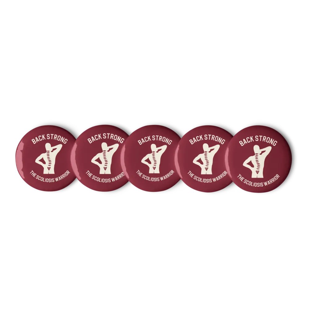Scoliosis Warrior Button Set: Maroon product image (3)
