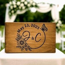 Engraved Wooden Wedding Keepsake Box: Rustic Personalized Memory Box product image (1)