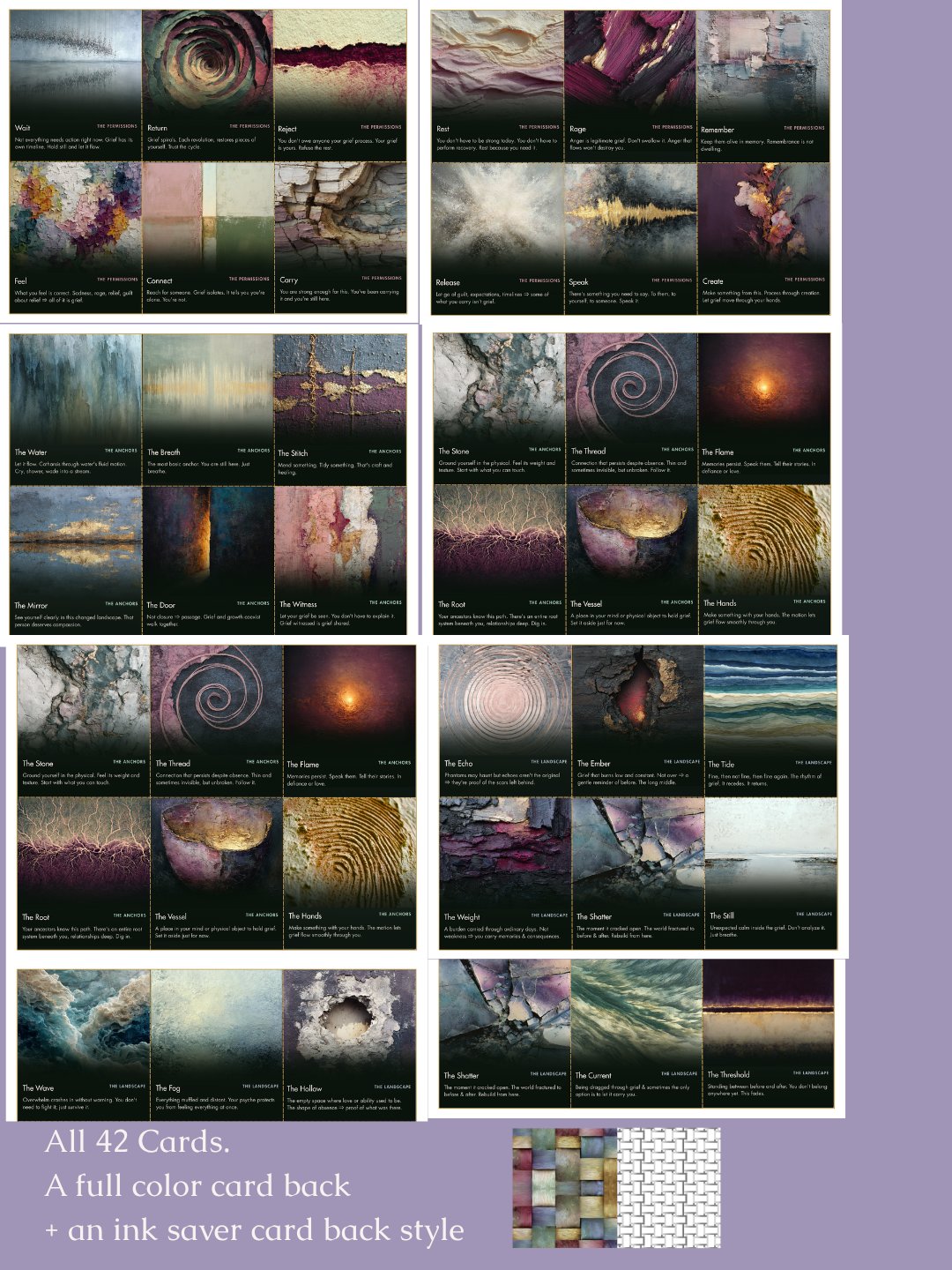 The Carrying Deck: A Wrought & Woven Oracle | 36-Card Printable Grief Oracle Deck (Digital PDF) product image (9)
