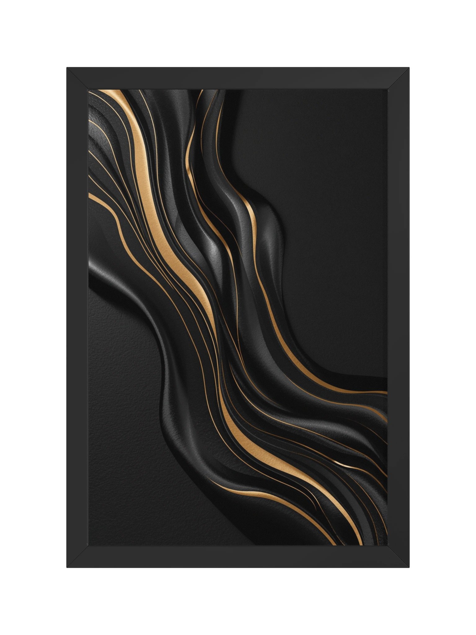 Midnight Gold Flow – Luxury Abstract Wall Art Print - 30×46 product image (1)