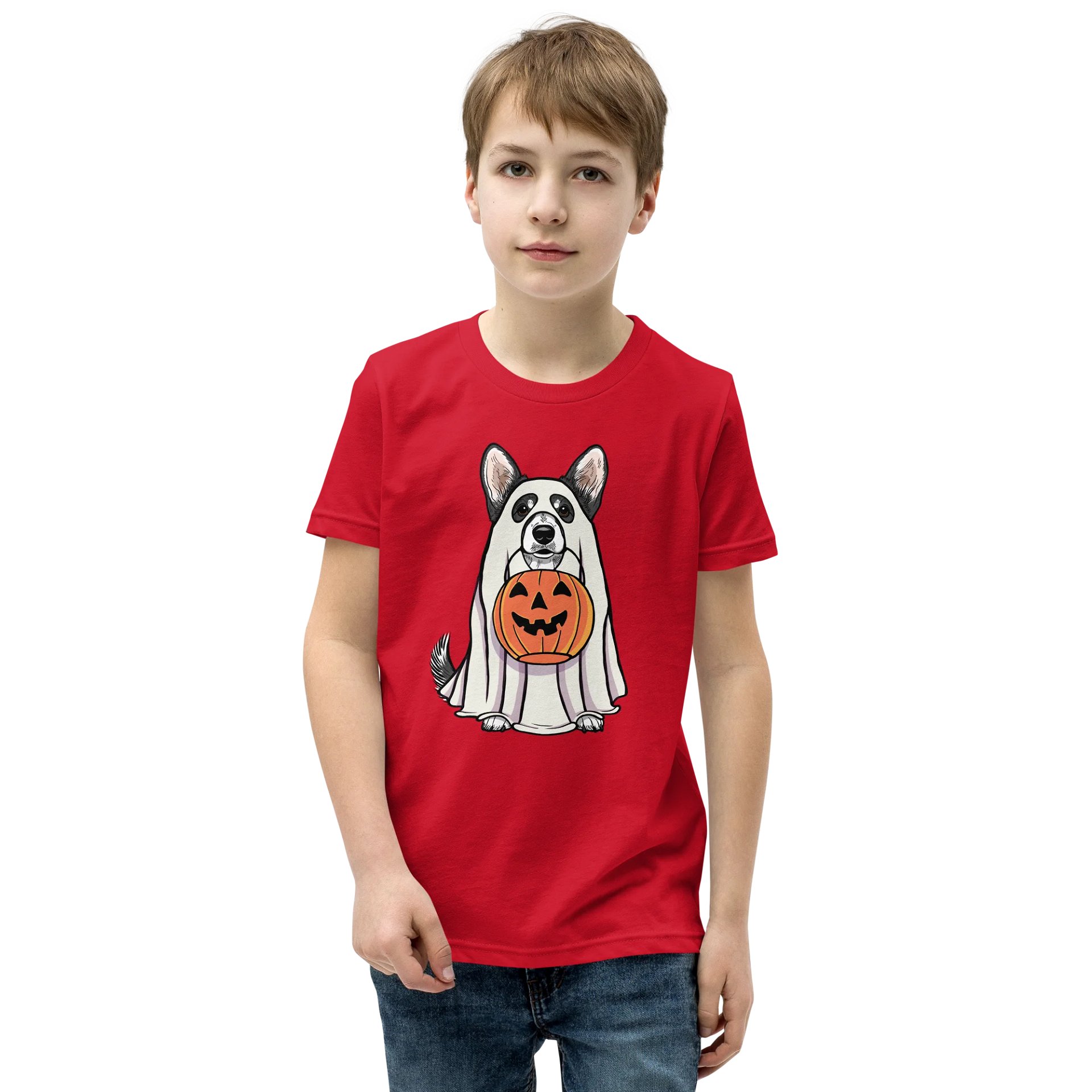 Halloween Cardigan Welsh Corgi(Black & White) Youth T-Shirt product image (1)