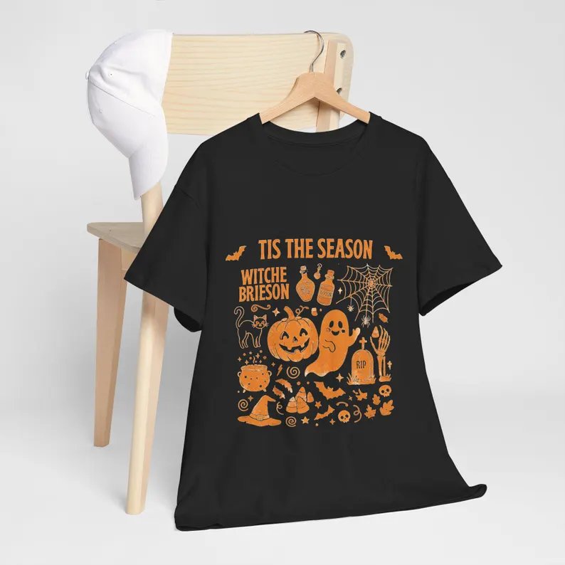 Tis the Season Halloween Icons Tee | Pumpkin Witch Ghost Spiderweb product image (113)