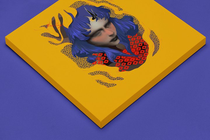 Something Strange, Charming and Blue Square Canvas Print product image (2)