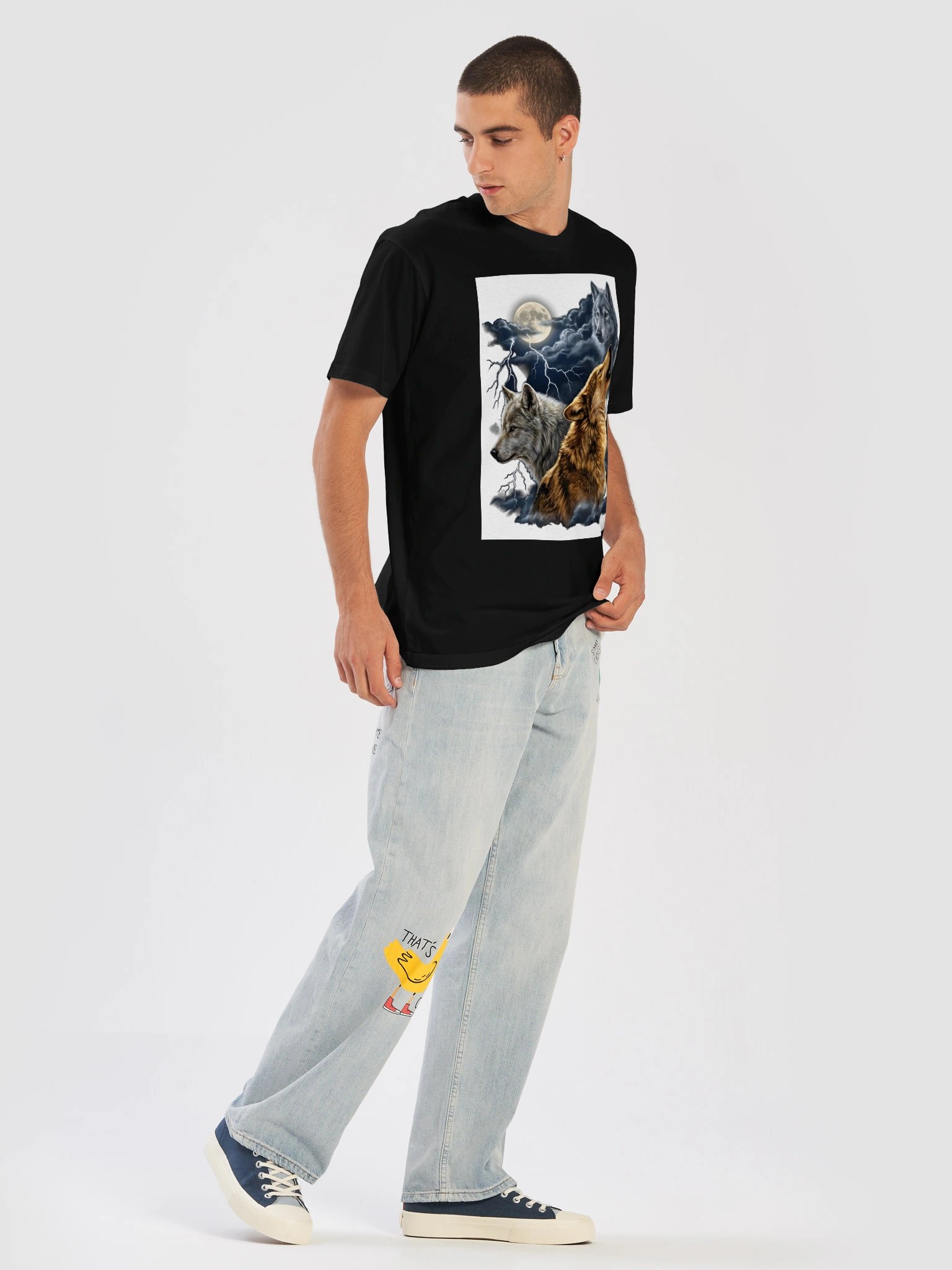 Howling Wolves T-Shirt | Wild Wolf Graphic Tee | Mountain Storm Shirt | Nature Lover Gift product image (30)