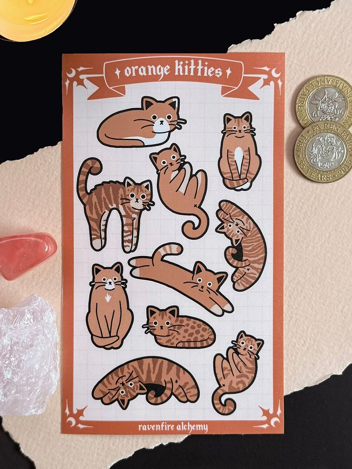 Orange Kitties - Sticker Sheet product image (1)