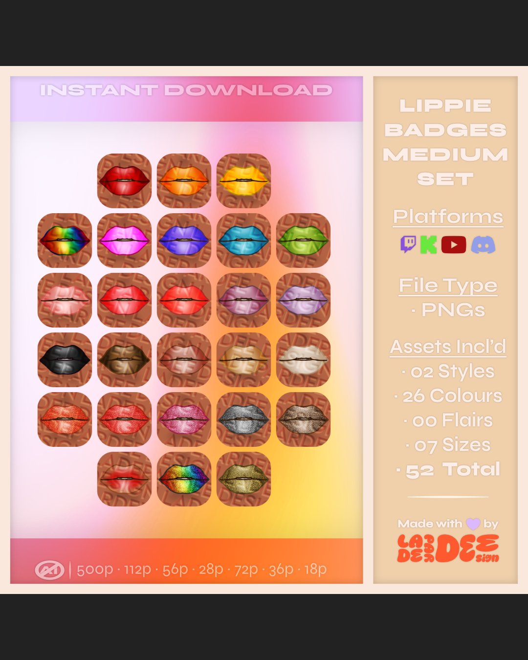 Lippie Badges [Medium Set] product image (1)
