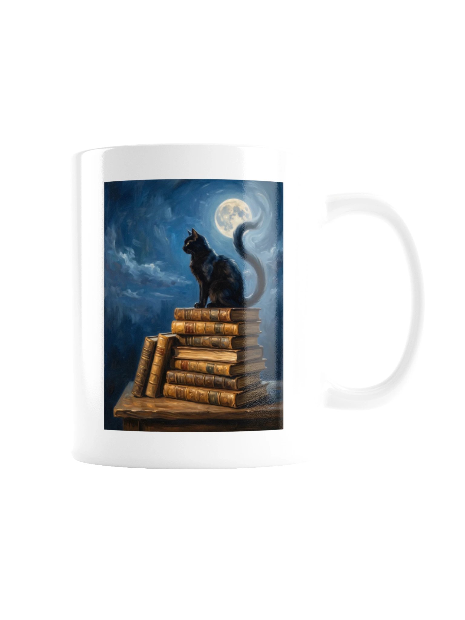 Moonlit Library Cat Mug product image (3)