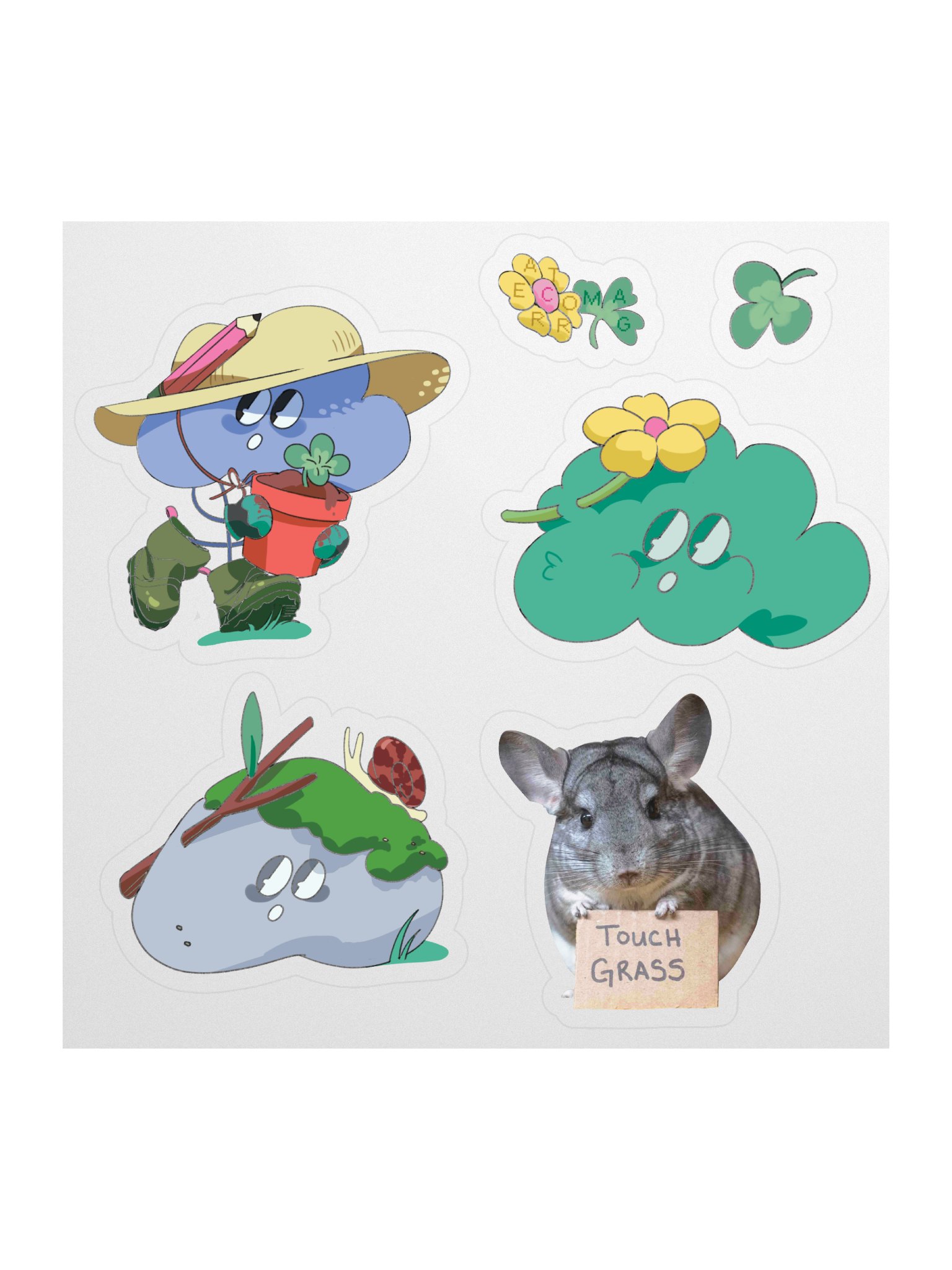Touch Grass Sticker Sheet — Gardener Ver. product image (1)