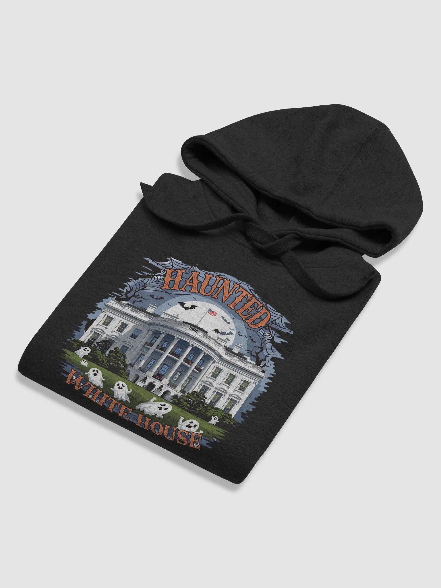 Haunted White House Halloween Hoodie, Spooky Ghosts & Bats Design, Presidential Halloween Hoodie, 2024 Fall Apparel product image (26)