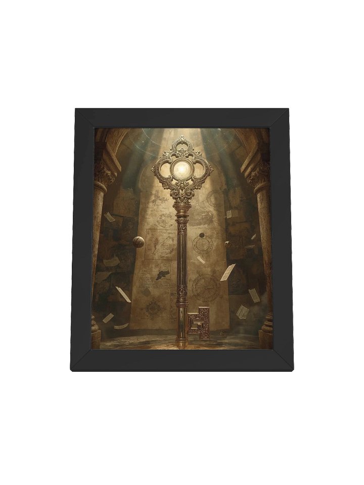 The Gatekeeper’s Key – Eternal Archive | Framed Vertical Poster (Black Frame) product image (1)