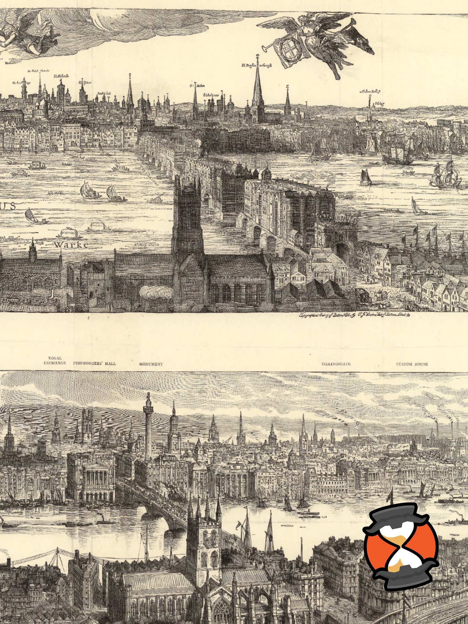 London Cityscape 1616 vs. 1890 (Canvas Print) product image (3)