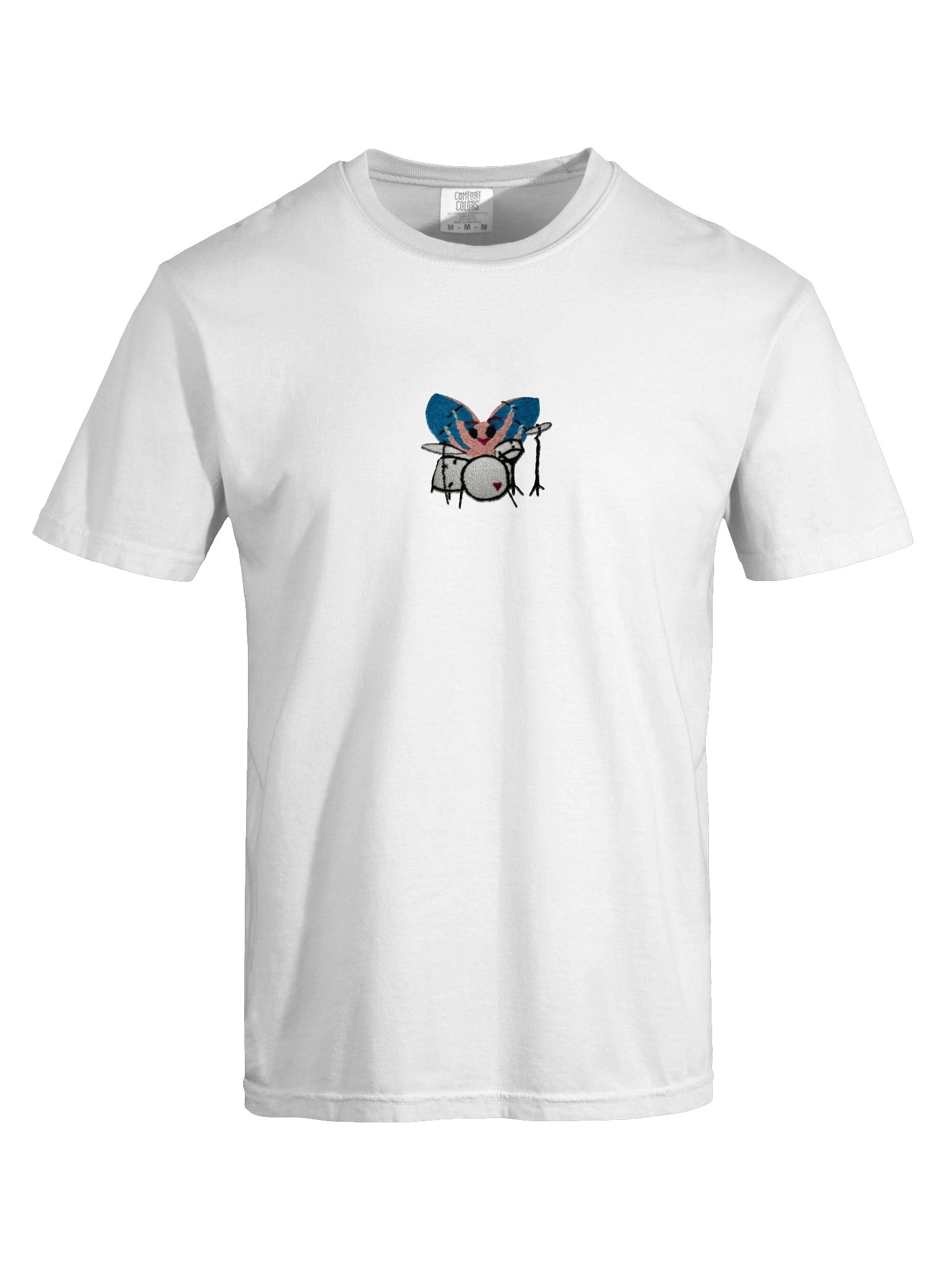 Bug Band Adult Unisex Embroidered Tee Centered PinkBug product image (5)