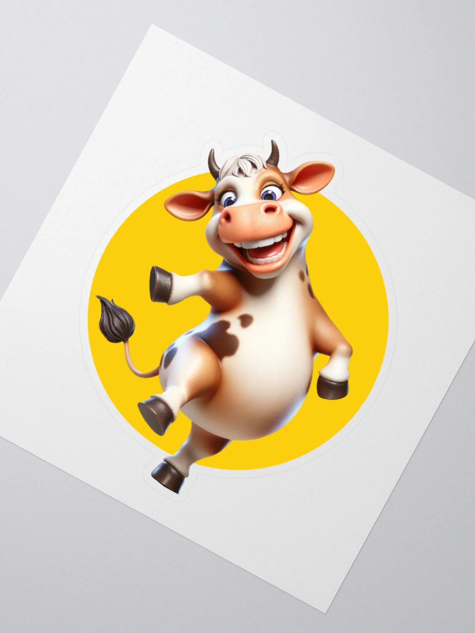 Happy Dancing Cow Kiss Cut Sticker product image (2)