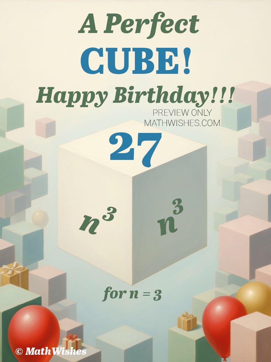 27th Birthday Card - Perfect Cube product image (1)