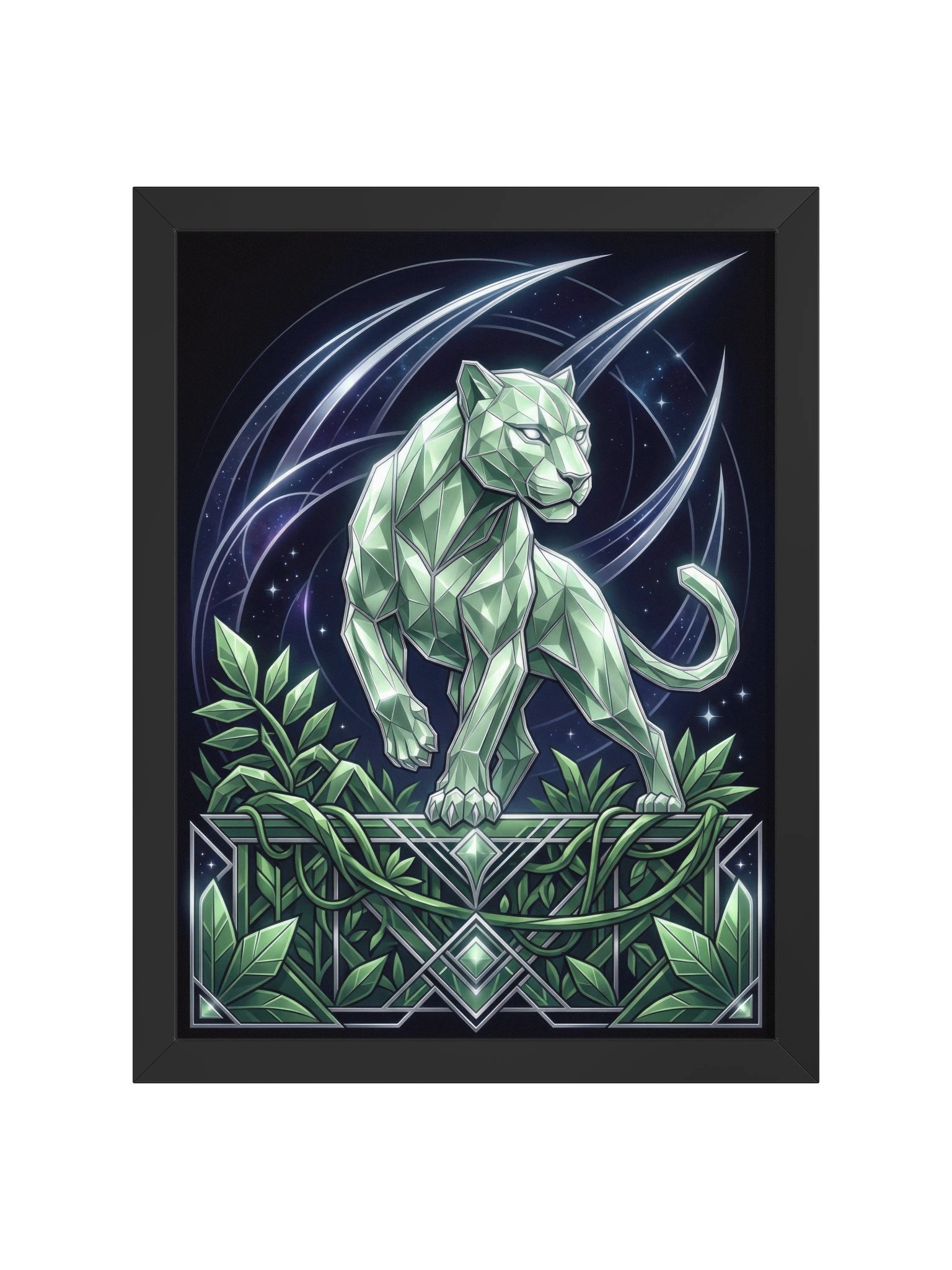 Geometric Panther Framed Poster - Neo-Deco Wall Art product image (1)