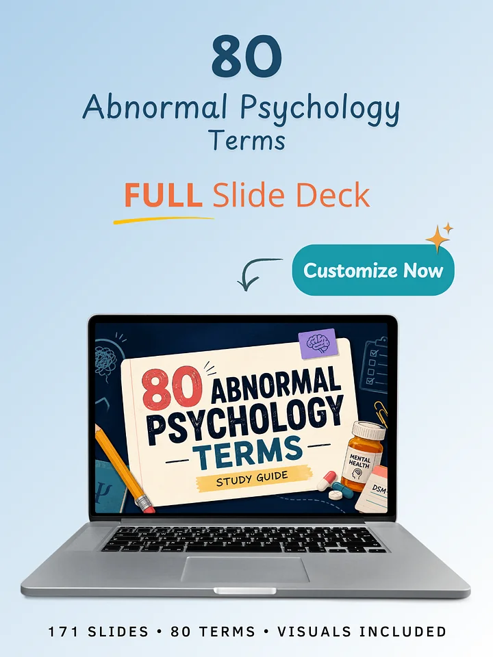 80 Abnormal Psychology Terms | Editable Teaching PowerPoint product image (1)