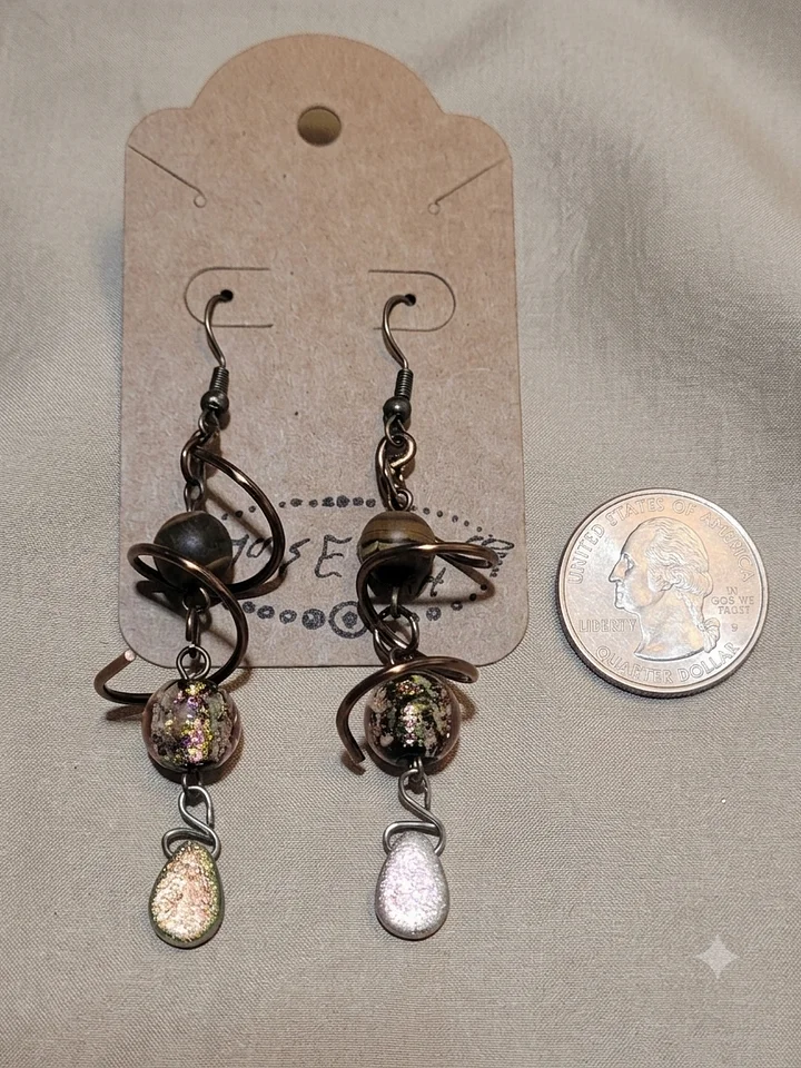 Celestial Saturn spiral earrings product image (2)