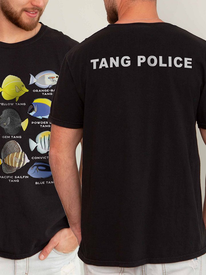 Tang Police(Front and Back Prints) T-Shirt for Reef Aquarium Lovers product image (2)