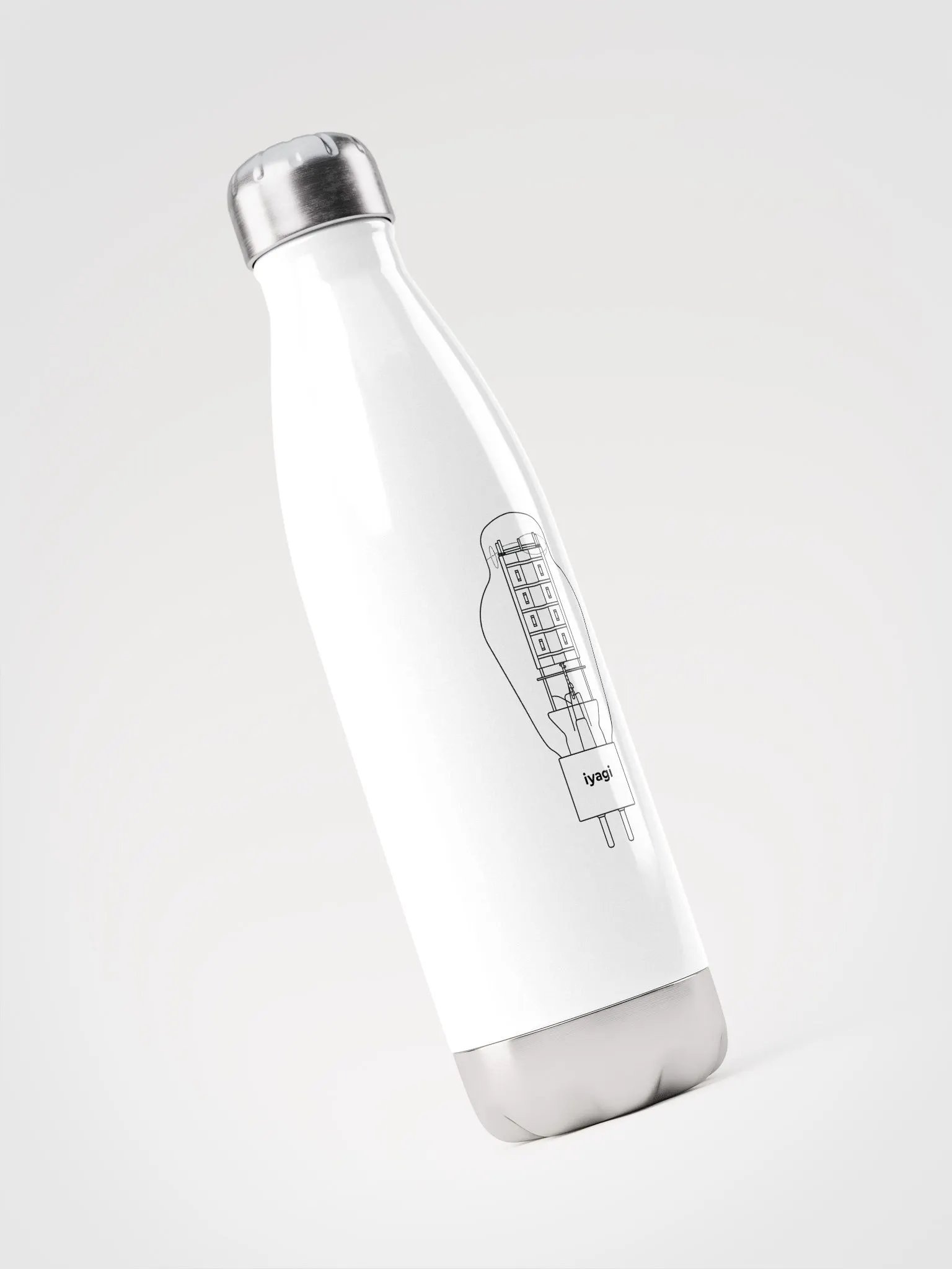 iyagi 300B Tube Stainless Steel Water Bottle (white) product image (4)