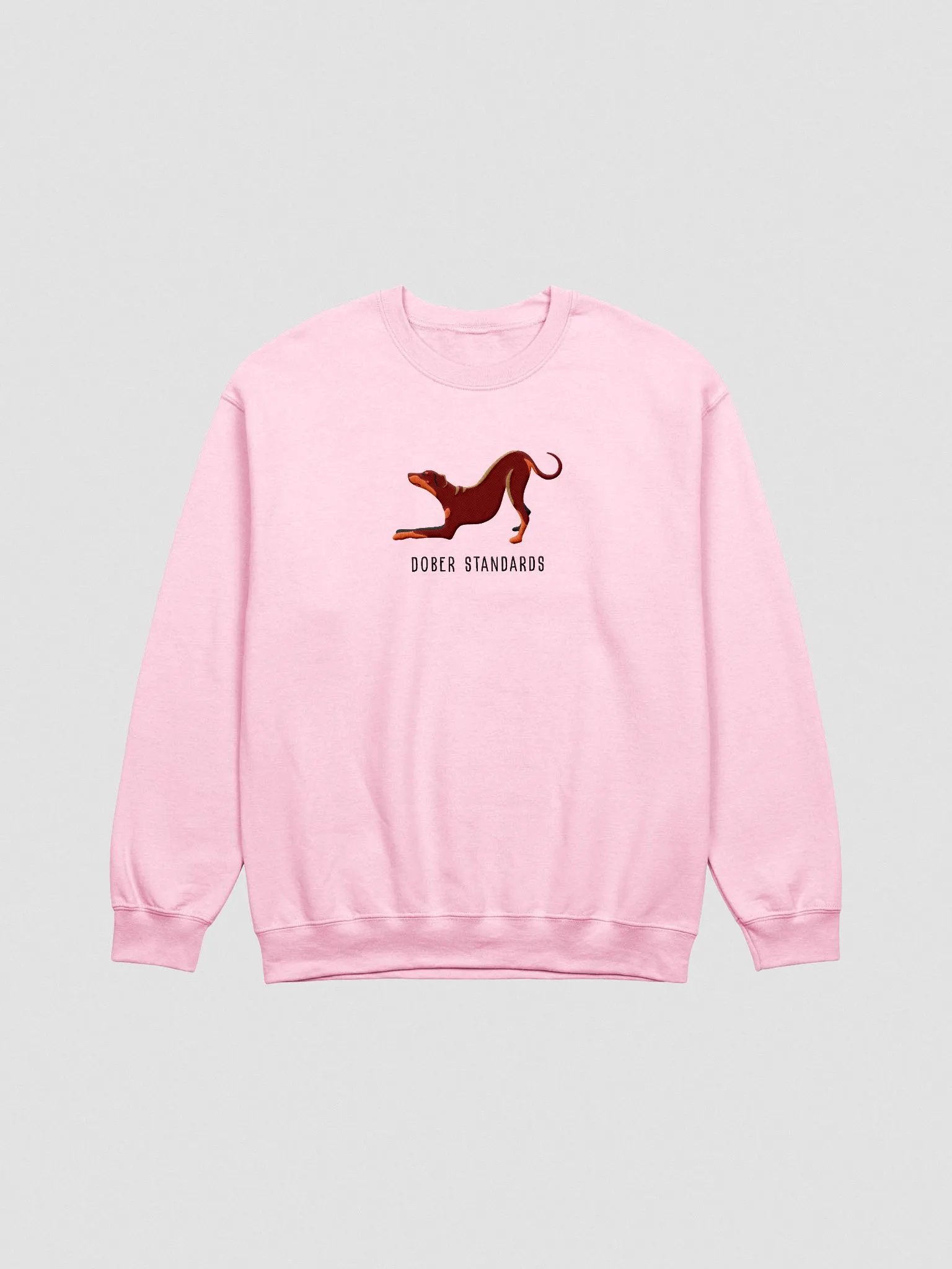 Dober Standards Sweatshirt (Embroidered) of a Doberman Pinscher(Red, Full Tail & Ears) product image (4)