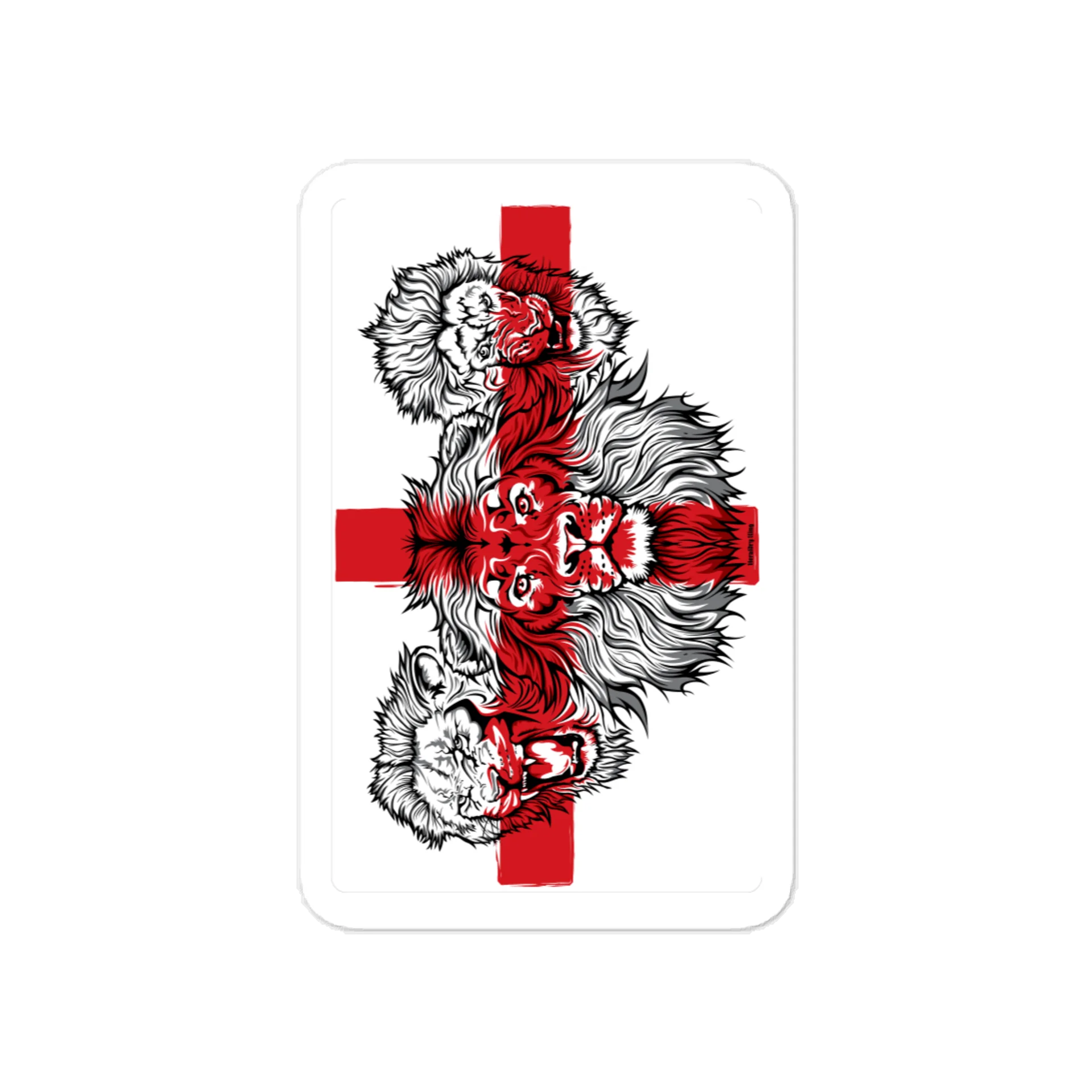 England 3 Lions St George's Cross Vinyl Decal | Kiss-Cut Sticker | Original Illustration product image (1)