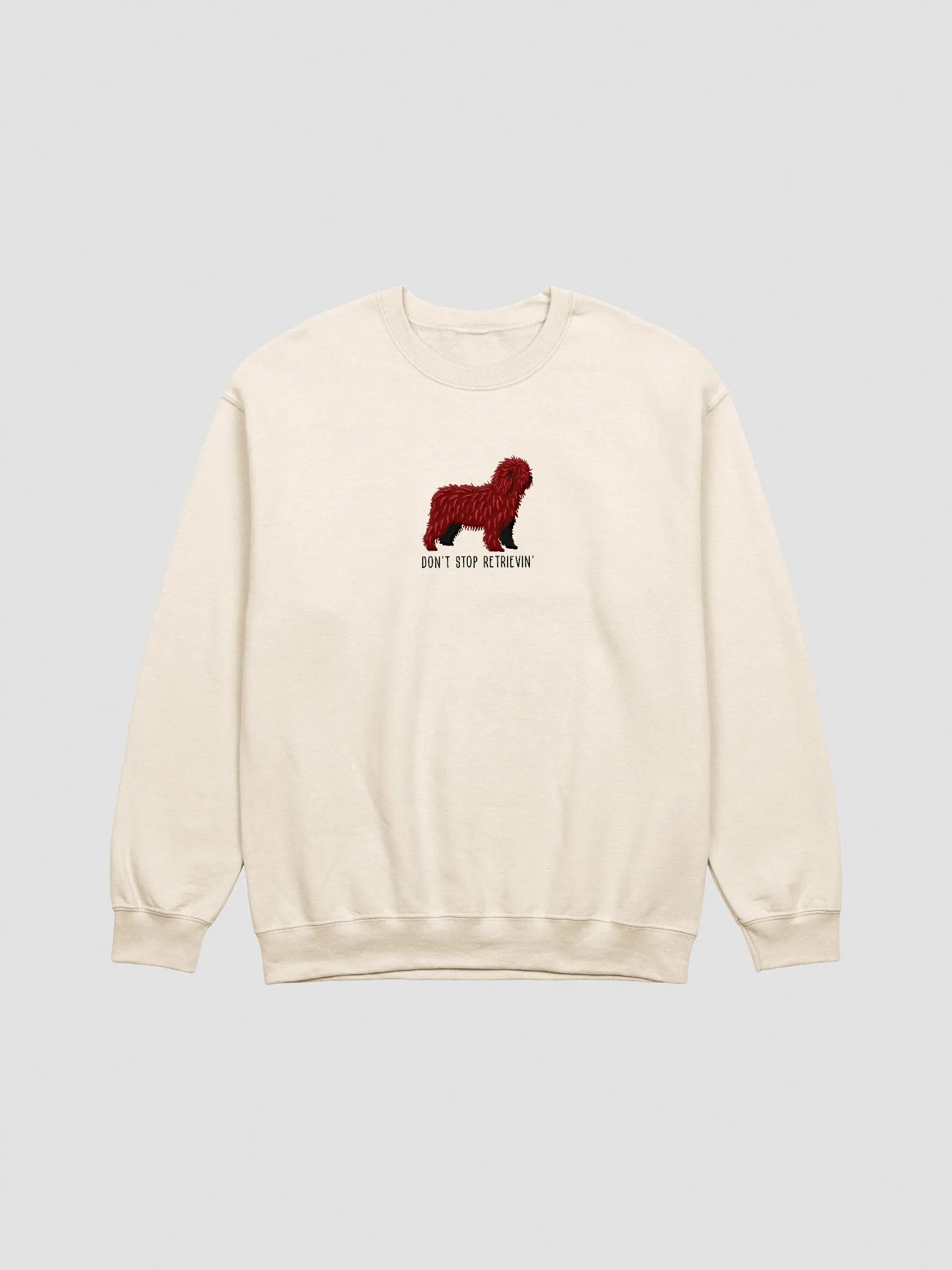 Don't Stop Retrievin' Sweatshirt (Embroidered) of a Spanish Water Dog(Chocolate) product image (3)