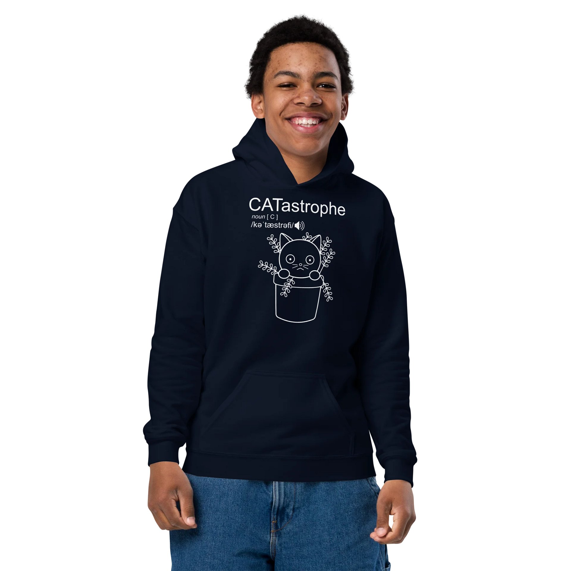 CATastrophe (Cat in Plant Pot) - Unisex Youth Hoodie product image (12)
