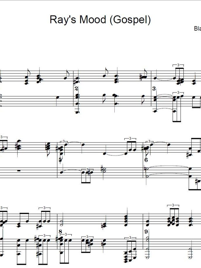 Ray's mood - Piano sheet music product image (1)