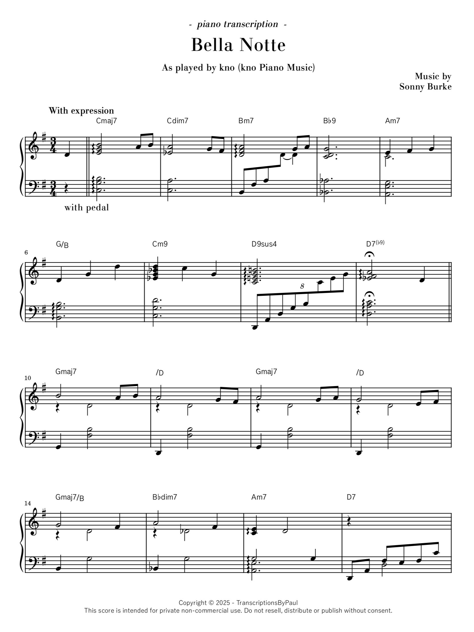 [G major] Bella Notte - kno product image (1)