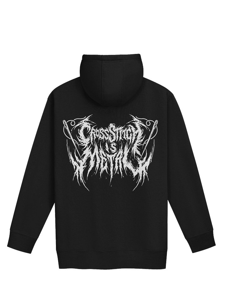 Cross Stitch is Metal Back Print Hoodie (White) product image (1)