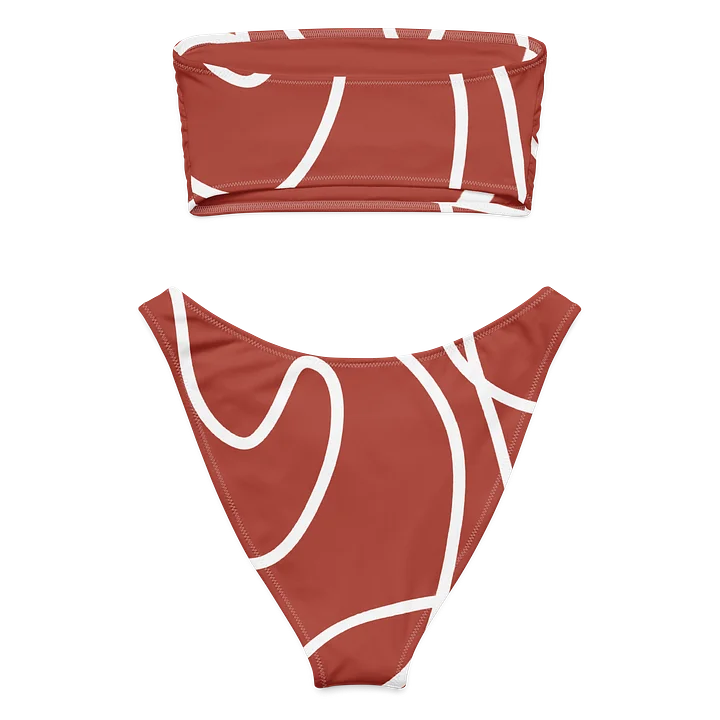 Intricate Red Abstract Bandeau Bikini product image (2)